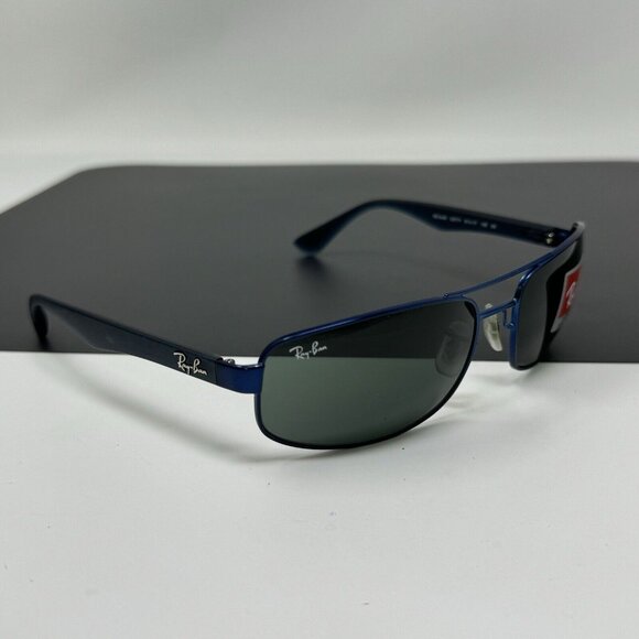 Ray Ban RB 3445 027/71 Blue Metal Wrap Sunglasses 61-17-130 - Picture 1 of 12